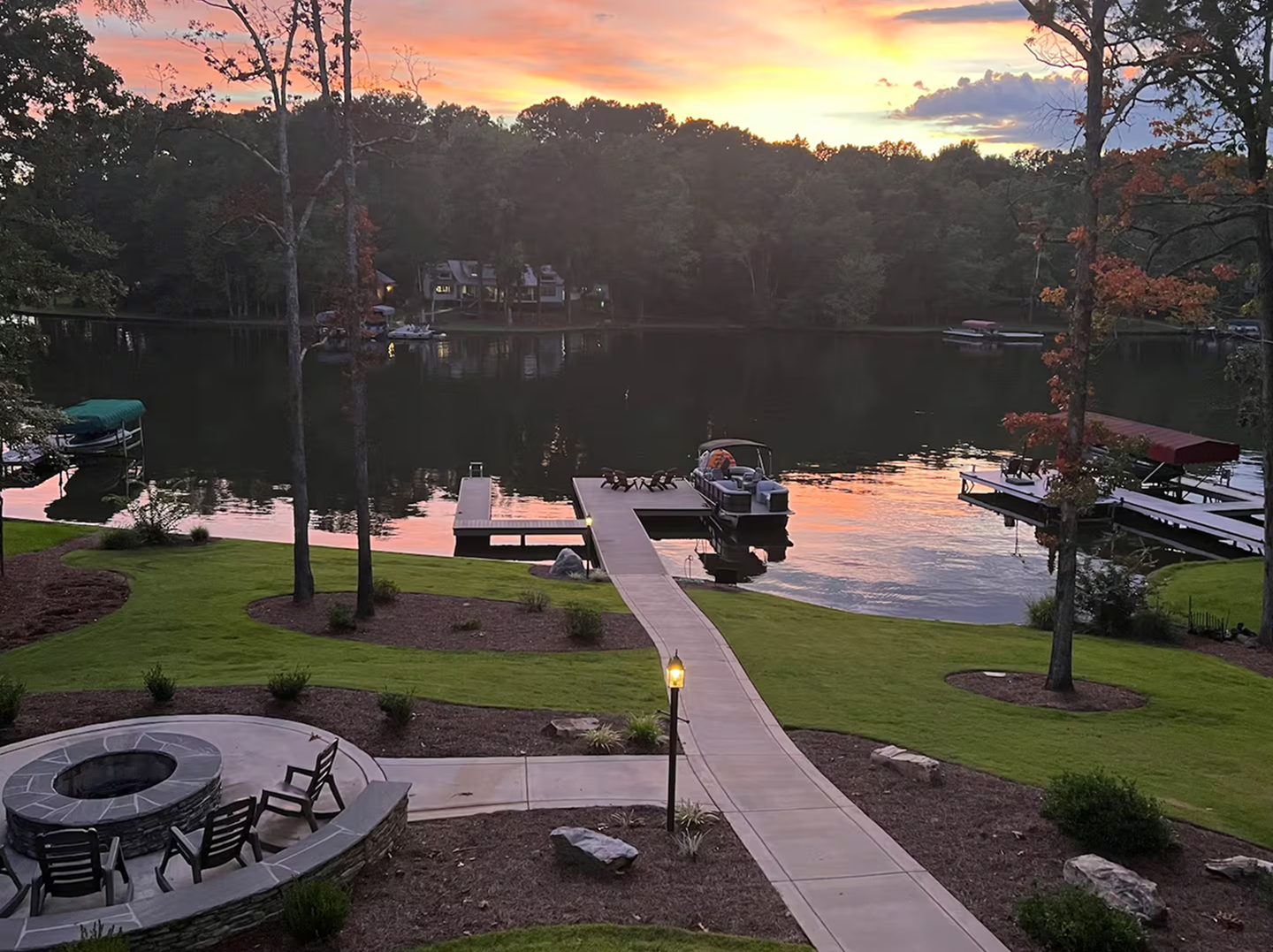 sunset lake view